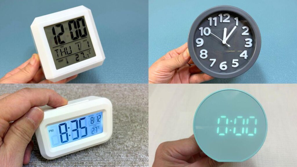 4つの目覚まし時計