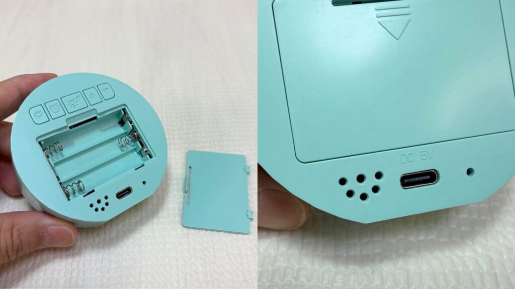ダイソーLED時計の給電