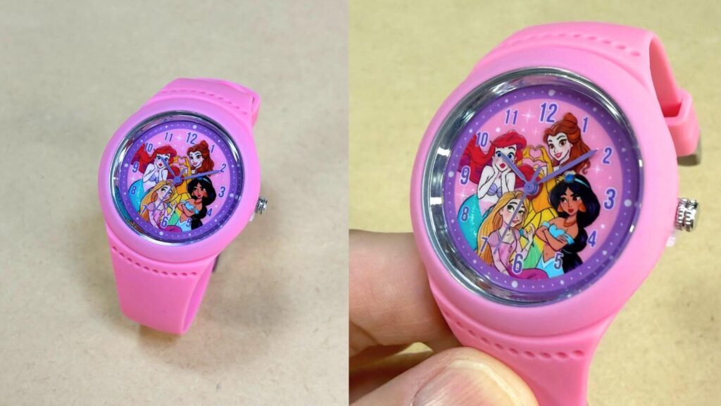 ディズニープリンセスがデザインされた腕時計の全体